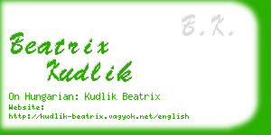 beatrix kudlik business card